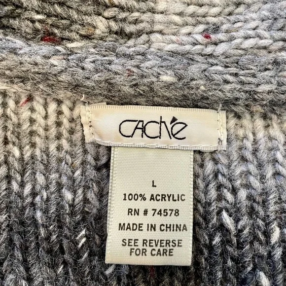 Cache Grey sweater wrap with belt - Picture 4 of 5